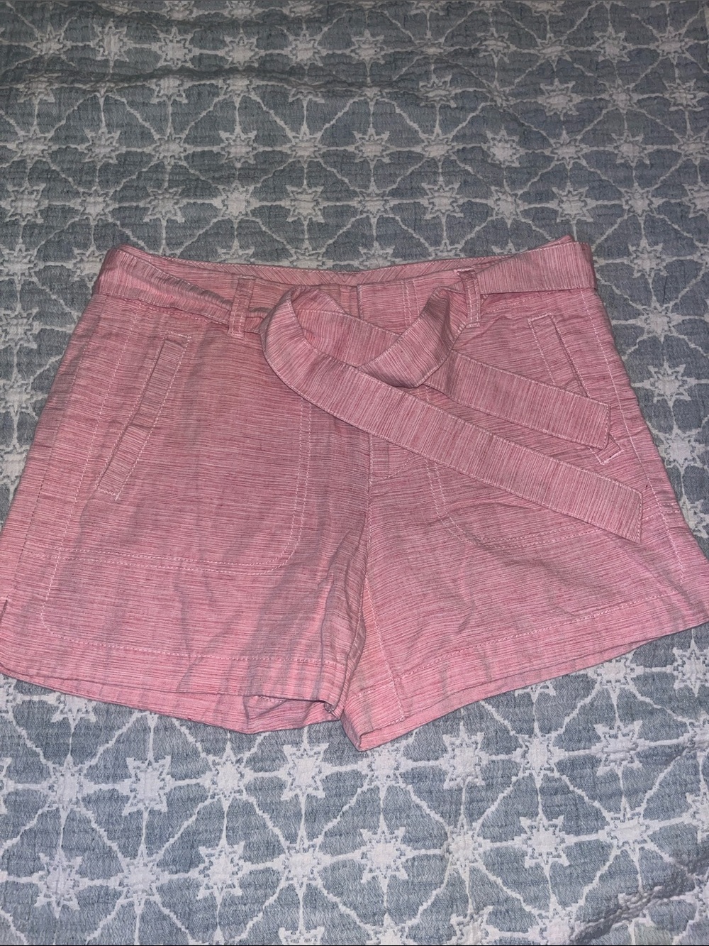 Tommy Hilfiger Pink Belted Casual Bermuda Shorts